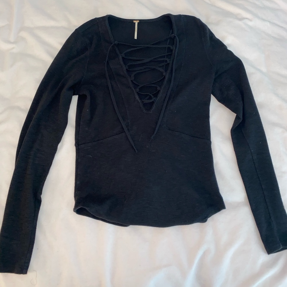 Free people lace up shirt